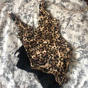 Leopard leotard onsie